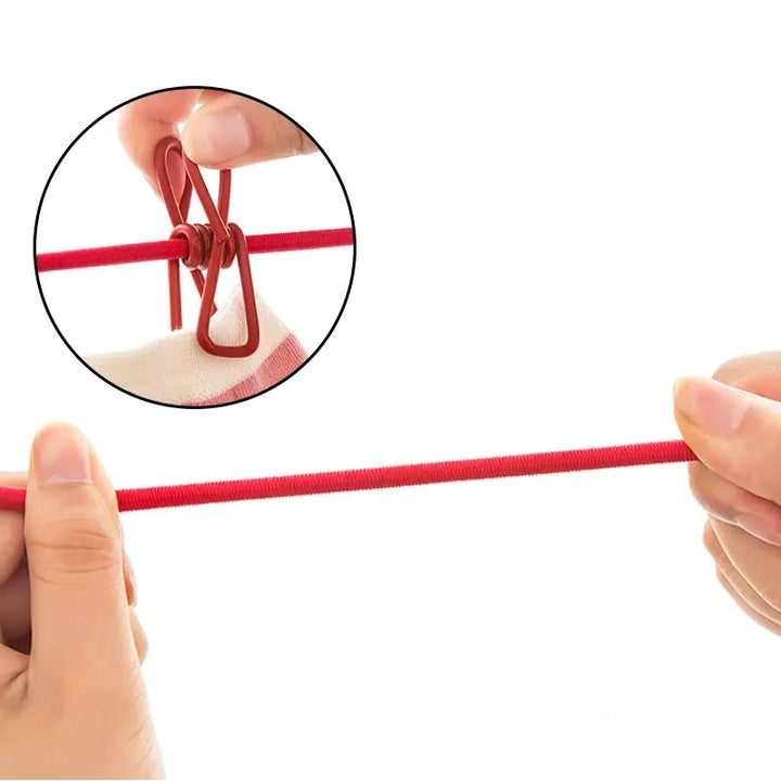 12 Clips Elastische Wäscheleine Karnz