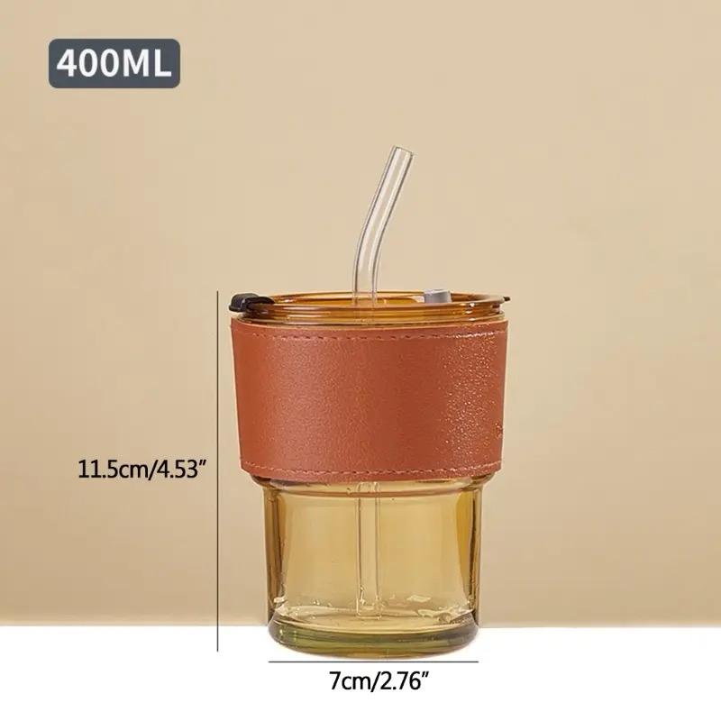 Trinkglas mit Strohhalm & Deckel 400ML Karnz