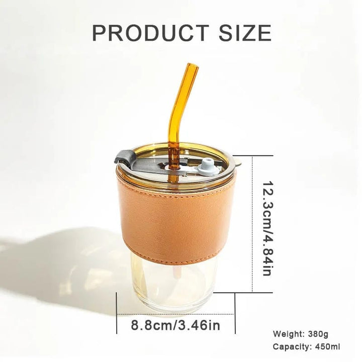 Eleganter und wiederverwendbarer Kaffeebecher (450ml) Glasbecher Karnz