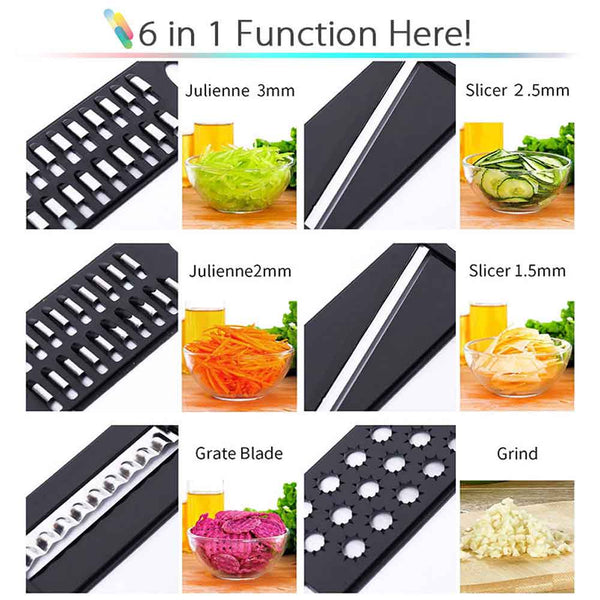 6 In 1 Mandoline Schneider Gemüseschneider Karnz