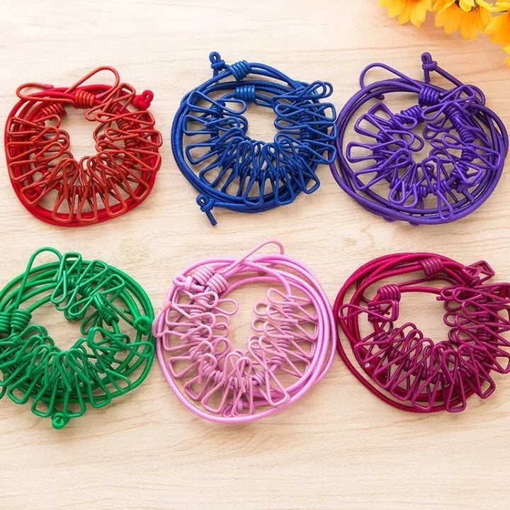 12 Clips Elastische Wäscheleine Karnz