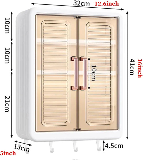 Wandmontierter StauraumSchrank - 3-Lagiger Bohrfreier Organizer-Regal Karnz
