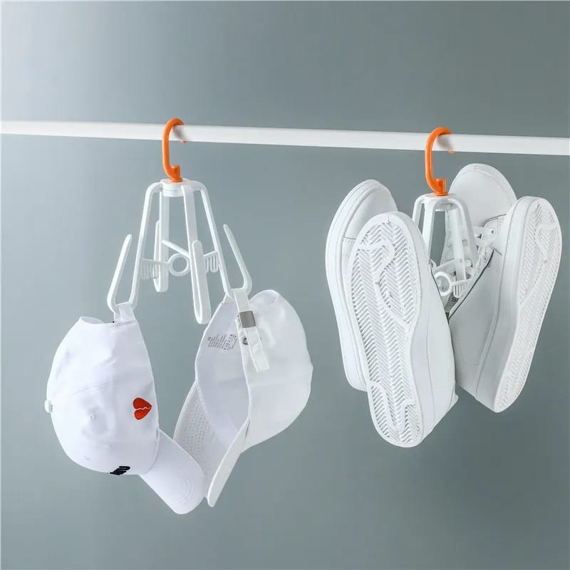 Rotierender Schuh-Trocknungs-Organizer-Hänger mit 4 Haken Karnz
