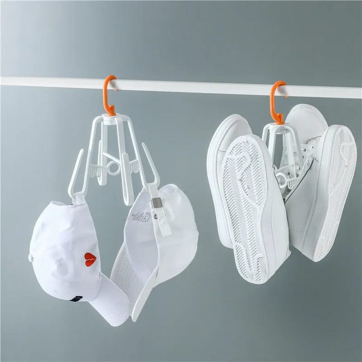 Rotierender Schuh-Trocknungs-Organizer-Hänger mit 4 Haken Karnz