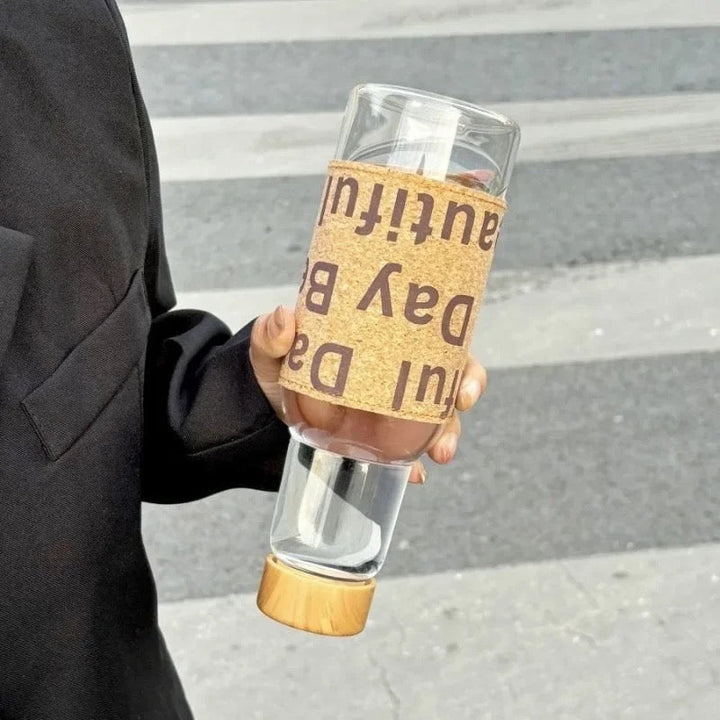 Wasserflasche mit Holzdeckel 550ML Karnz