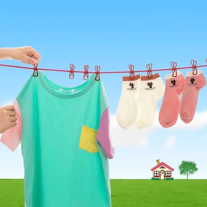 12 Clips Elastische Wäscheleine Karnz