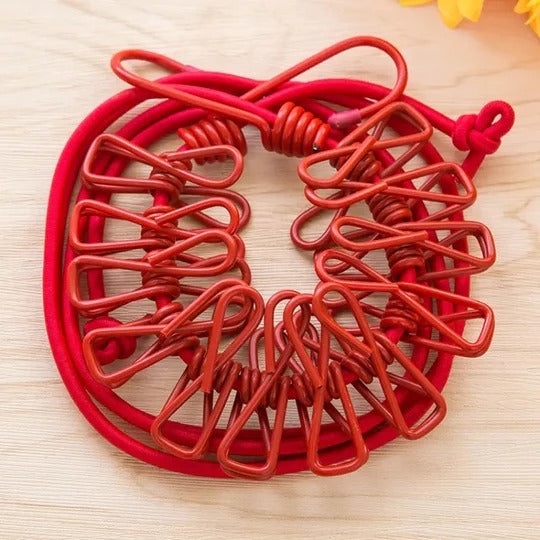12 Clips Elastische Wäscheleine Karnz