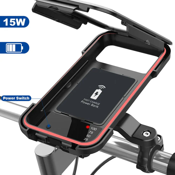 Karnz | 15W Powerbank-Wasserdichte Halterung für den Fahrradlenker