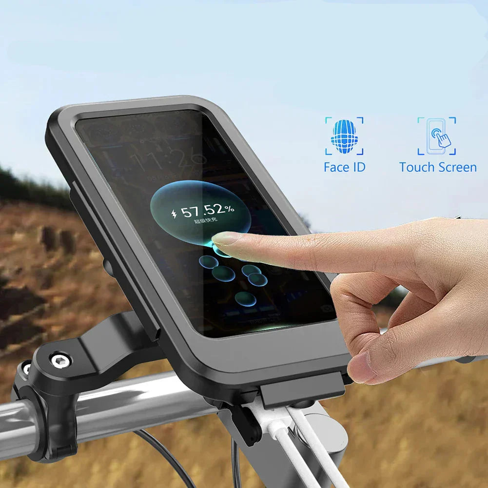 RideCharge Pro – Wasserdichter Handyhalter mit USB und 15W kabellosem Laden für Bike und E-Bike | Karnz
