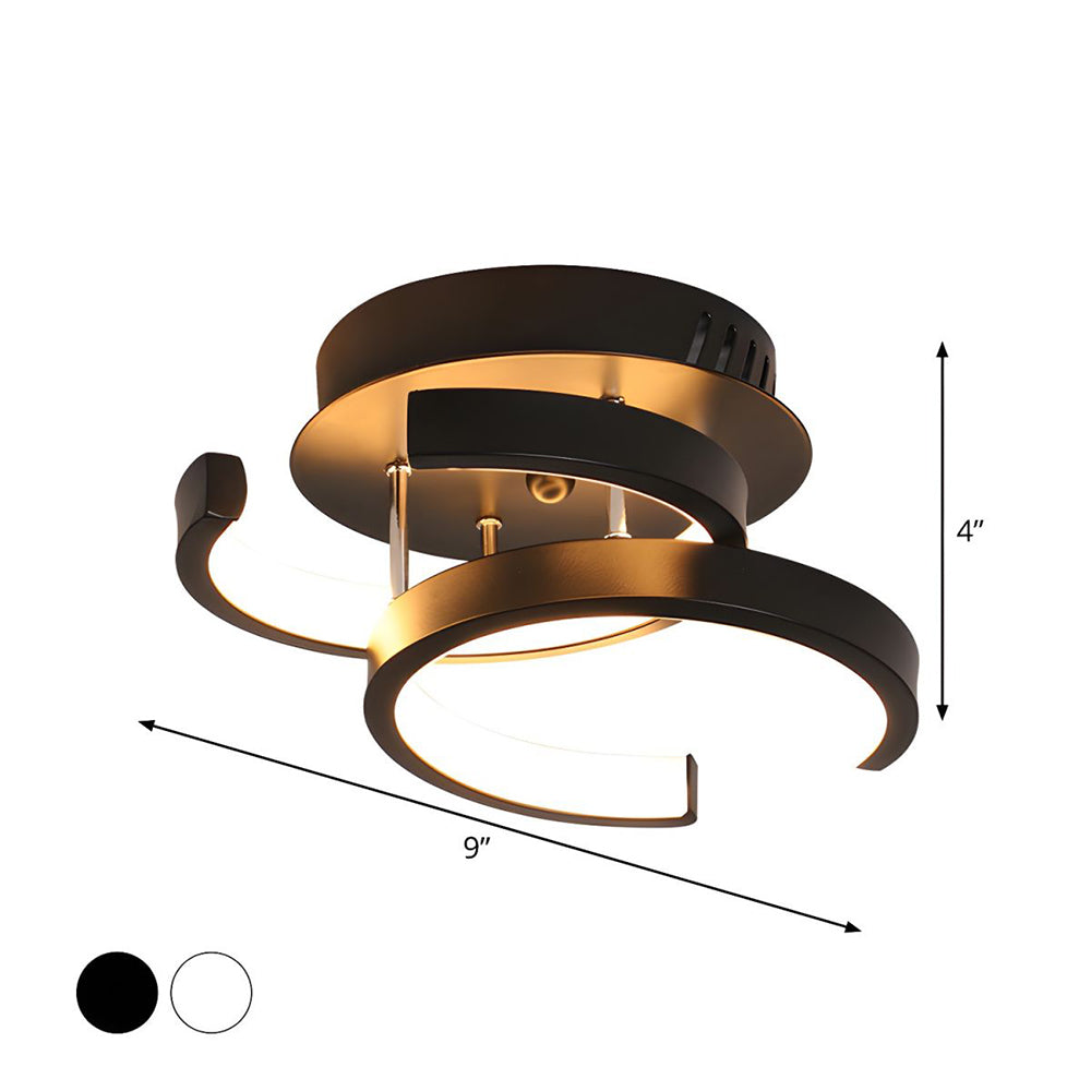 Deckenleuchte mit LED-Beleuchtung, schwarzem Metallrahmen