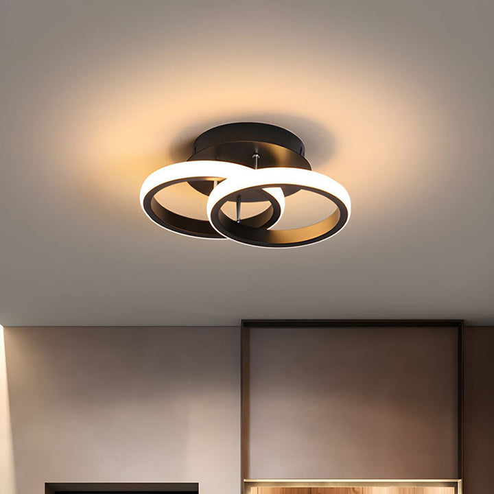 Deckenleuchte mit LED-Beleuchtung, schwarzem Metallrahmen