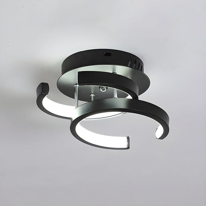 Deckenleuchte mit LED-Beleuchtung, schwarzem Metallrahmen