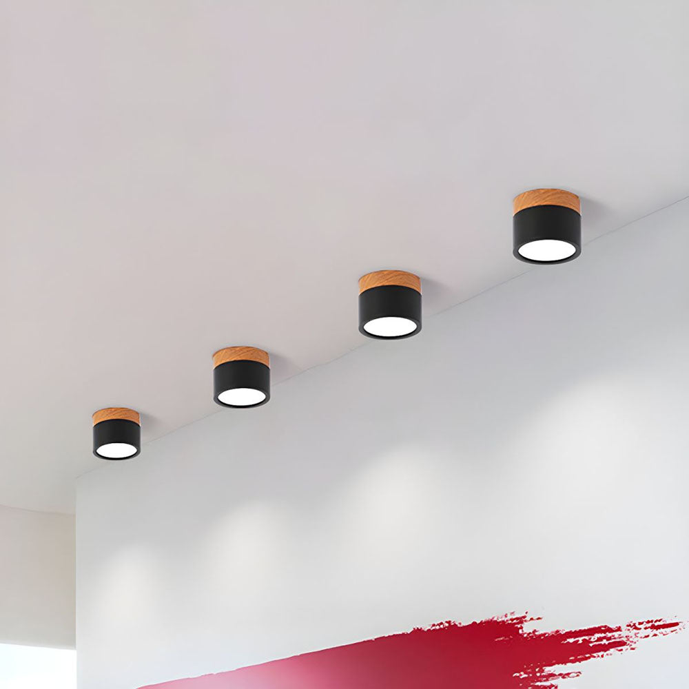 Moderne LED-Deckenleuchte, flächenbündig, zylinderförmig