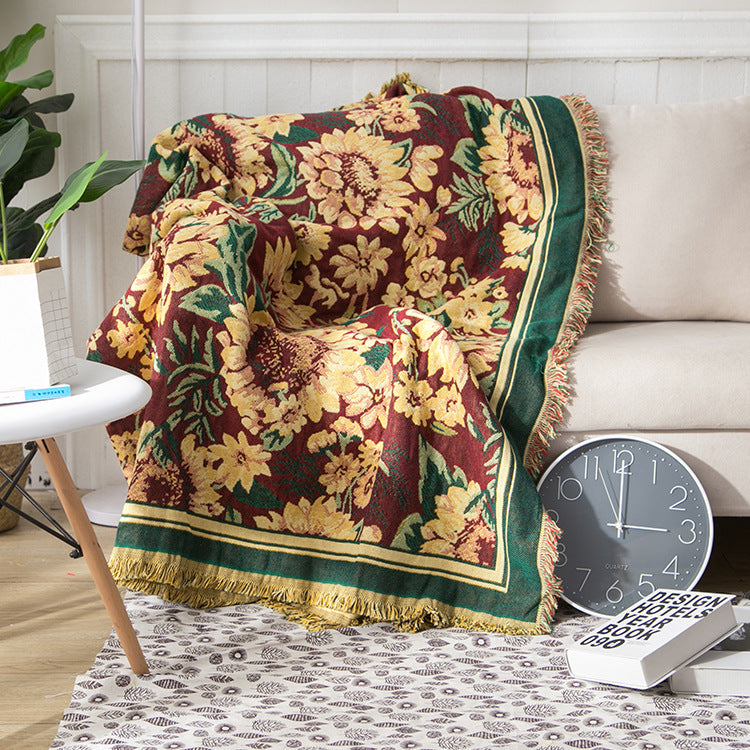 Blumenmuster Woven Throw Blanket