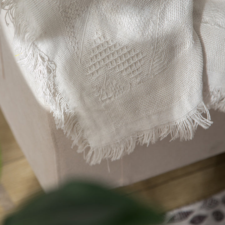 Gemütliche leichte gestrickte Wurfdecke