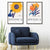 Sommerblumenmarkt in Blau und Gelb – gerahmtes Set aus 2 Kunstdrucken