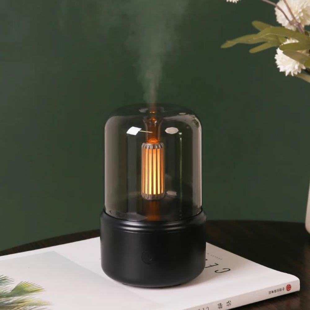 Retro-Aroma-Diffusor mit Nachtlicht – USB-Luftbefeuchter für ätherische Öle für Zuhause und Büro