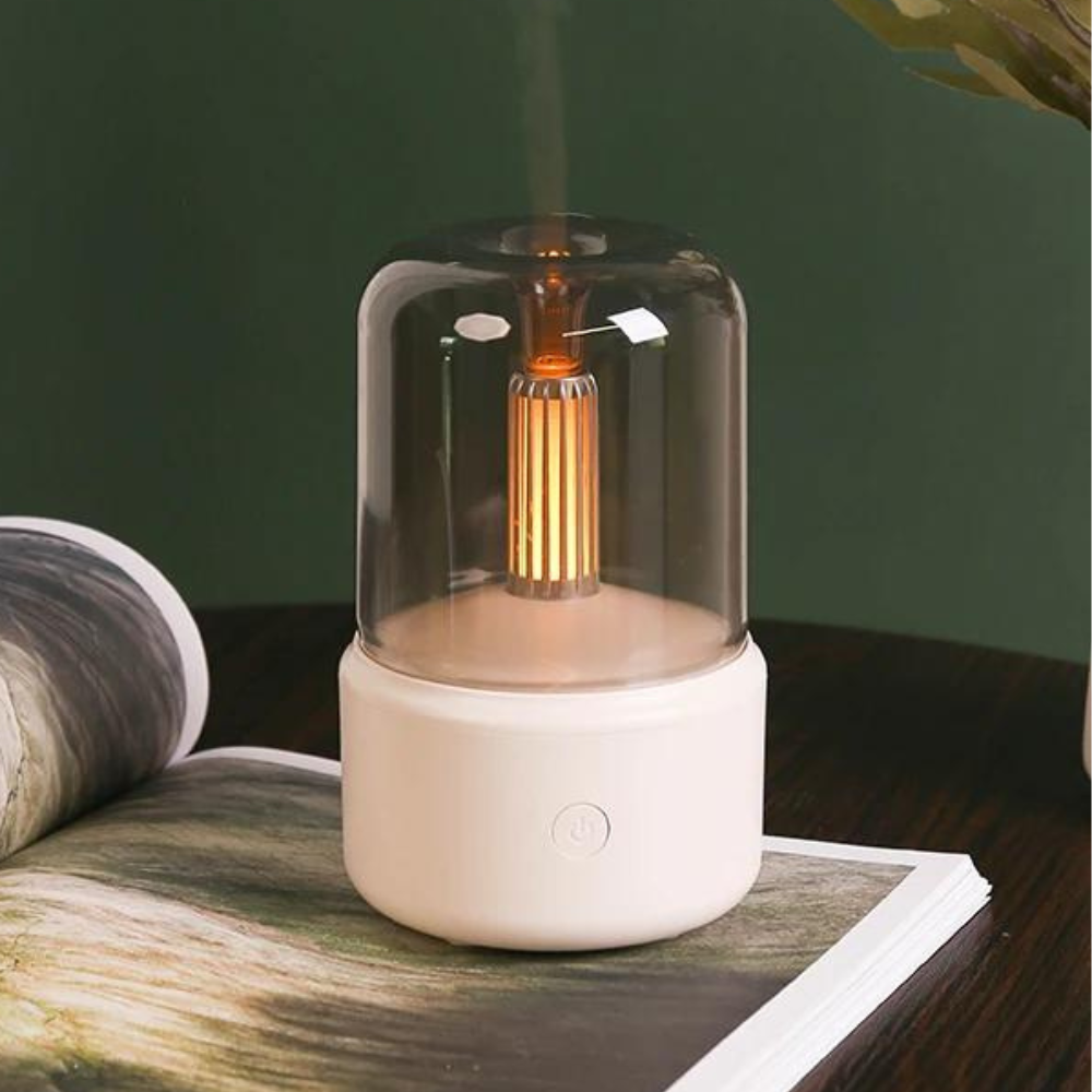Retro-Aroma-Diffusor mit Nachtlicht – USB-Luftbefeuchter für ätherische Öle für Zuhause und Büro