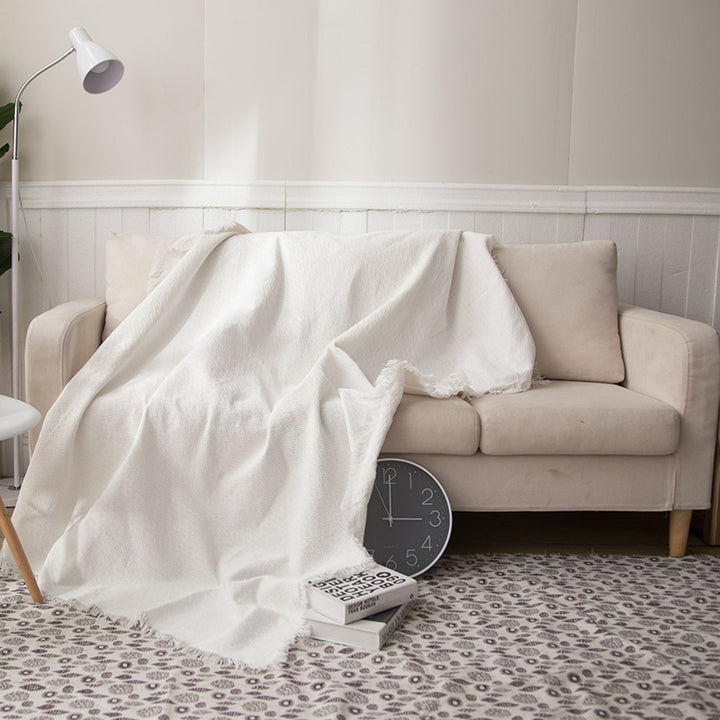 Strukturierte leichte Strickwurfdecke