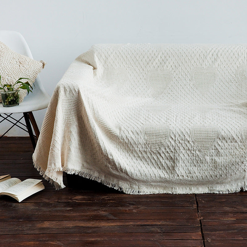 Strukturierte leichte Strickwurfdecke