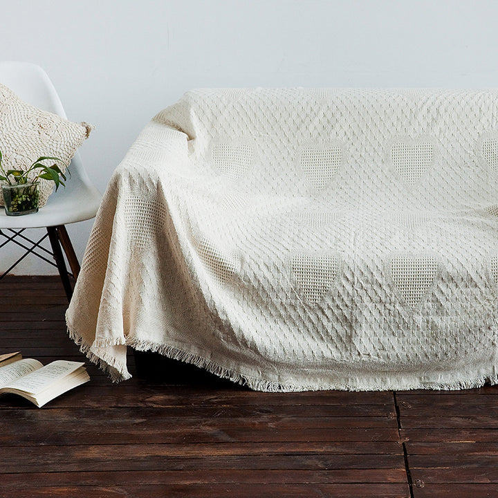 Strukturierte leichte Strickwurfdecke