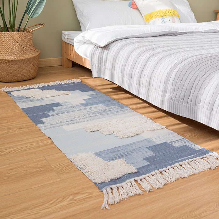 Moderner gewebter Wohnzimmer-Teppich mit abstrakter Struktur und getufteten Hochflor-Akzenten Karnz