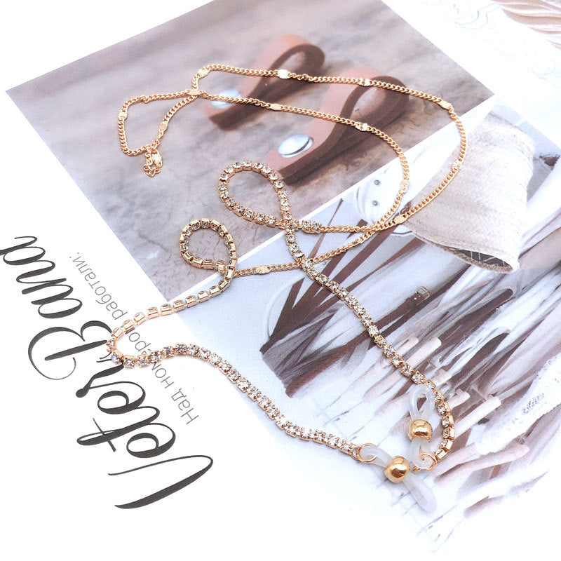 Deluxe Strass-Brille Kette Karnz