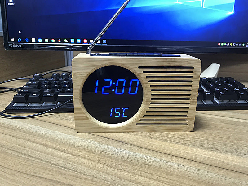 Digitaler Holz-Wecker mit Temperaturanzeige Karnz
