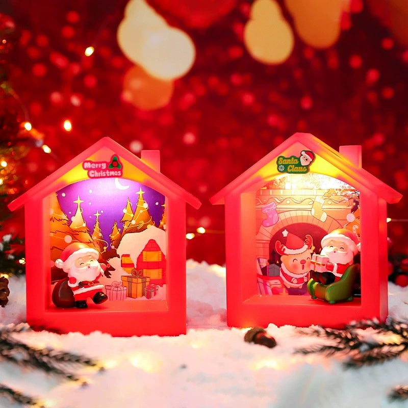 Weihnachtliches Glaskugel-Nachtlicht mit Sternenlicht