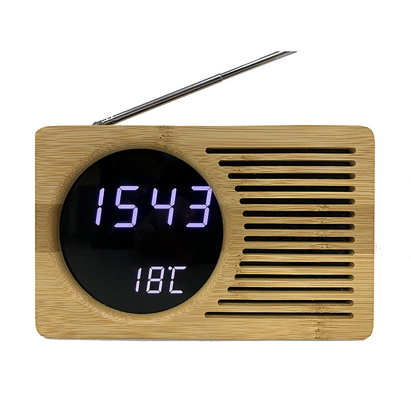 Digitaler Holz-Wecker mit Temperaturanzeige Karnz