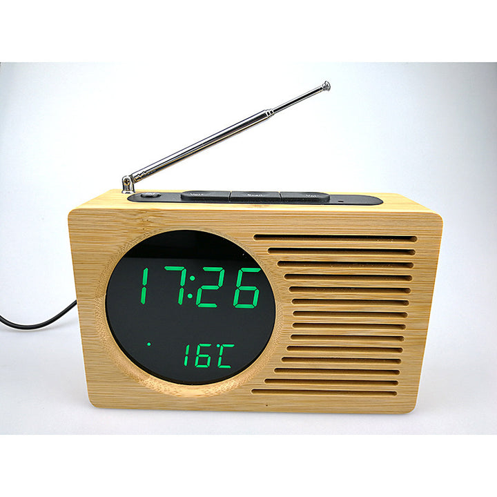 Digitaler Holz-Wecker mit Temperaturanzeige Karnz