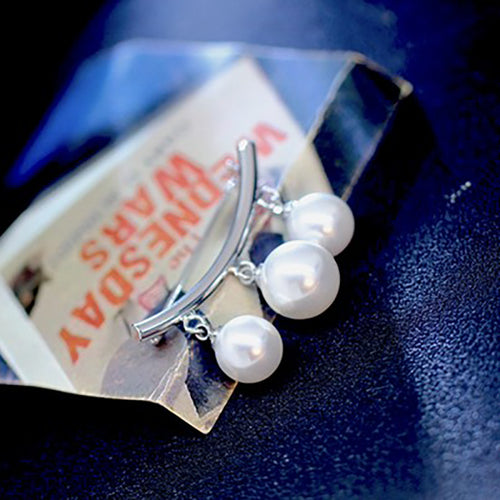 Elegante Perlen Tropfen Brosche Karnz