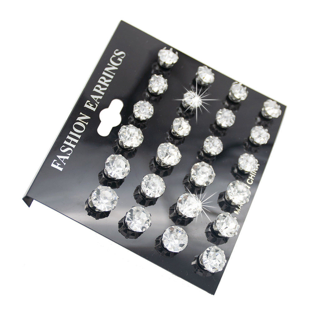 Sparkling Crystal Stud Ohrstecker Set Karnz