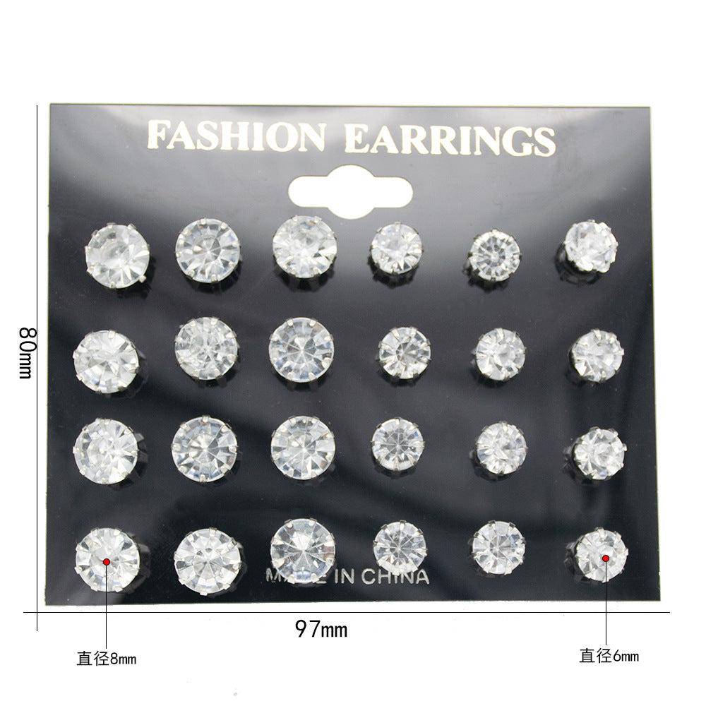 Sparkling Crystal Stud Ohrstecker Set Karnz