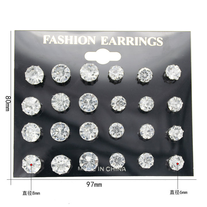 Sparkling Crystal Stud Ohrstecker Set Karnz
