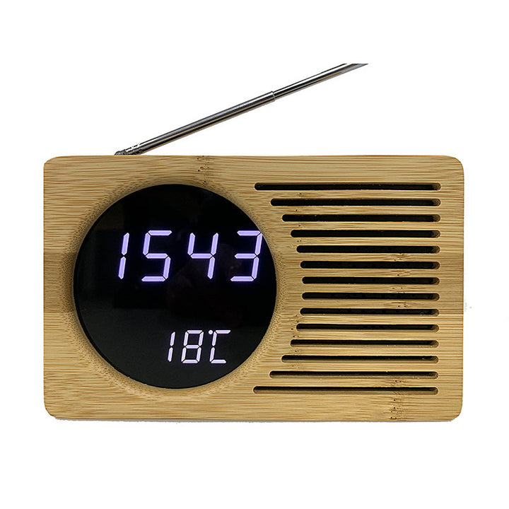 Digitaler Holz-Wecker mit Temperaturanzeige Karnz