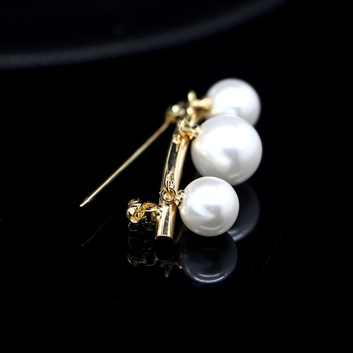 Elegante Perlen Tropfen Brosche Karnz