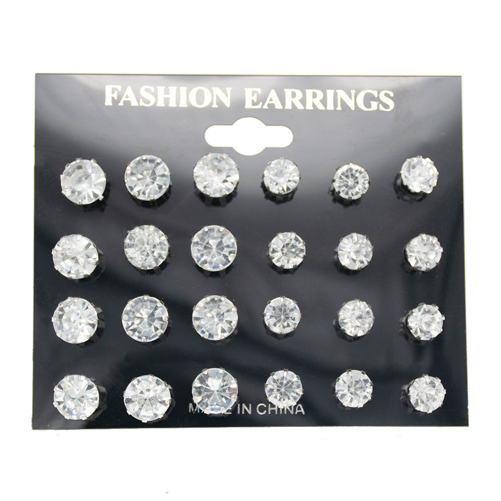 Sparkling Crystal Stud Ohrstecker Set Karnz