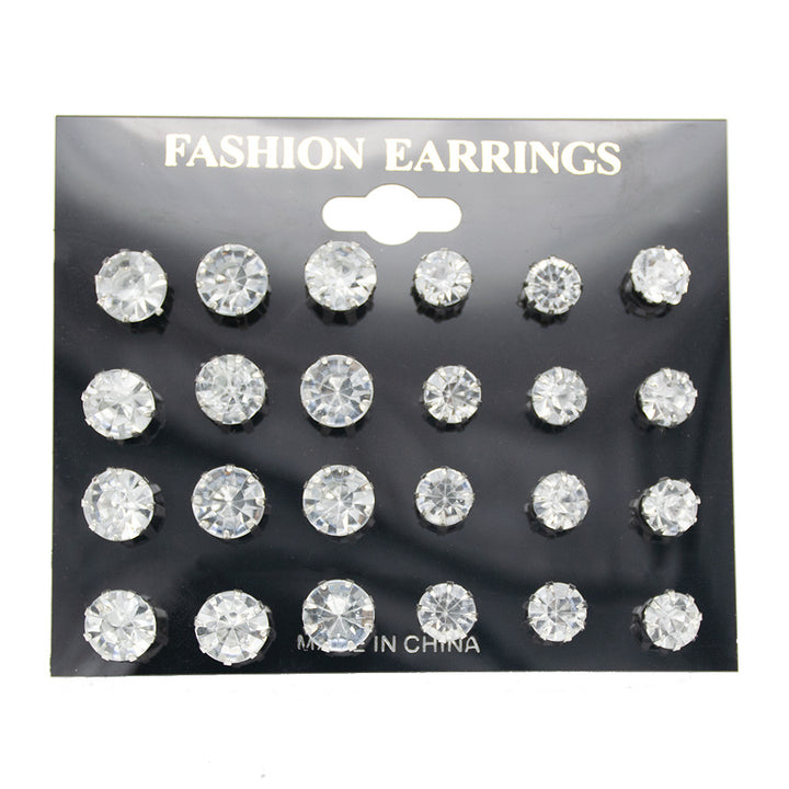Sparkling Crystal Stud Ohrstecker Set Karnz