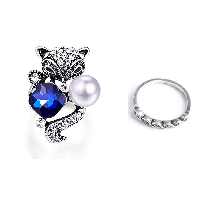 Eleganter Blatt-Design Verstellbarer Ring Karnz