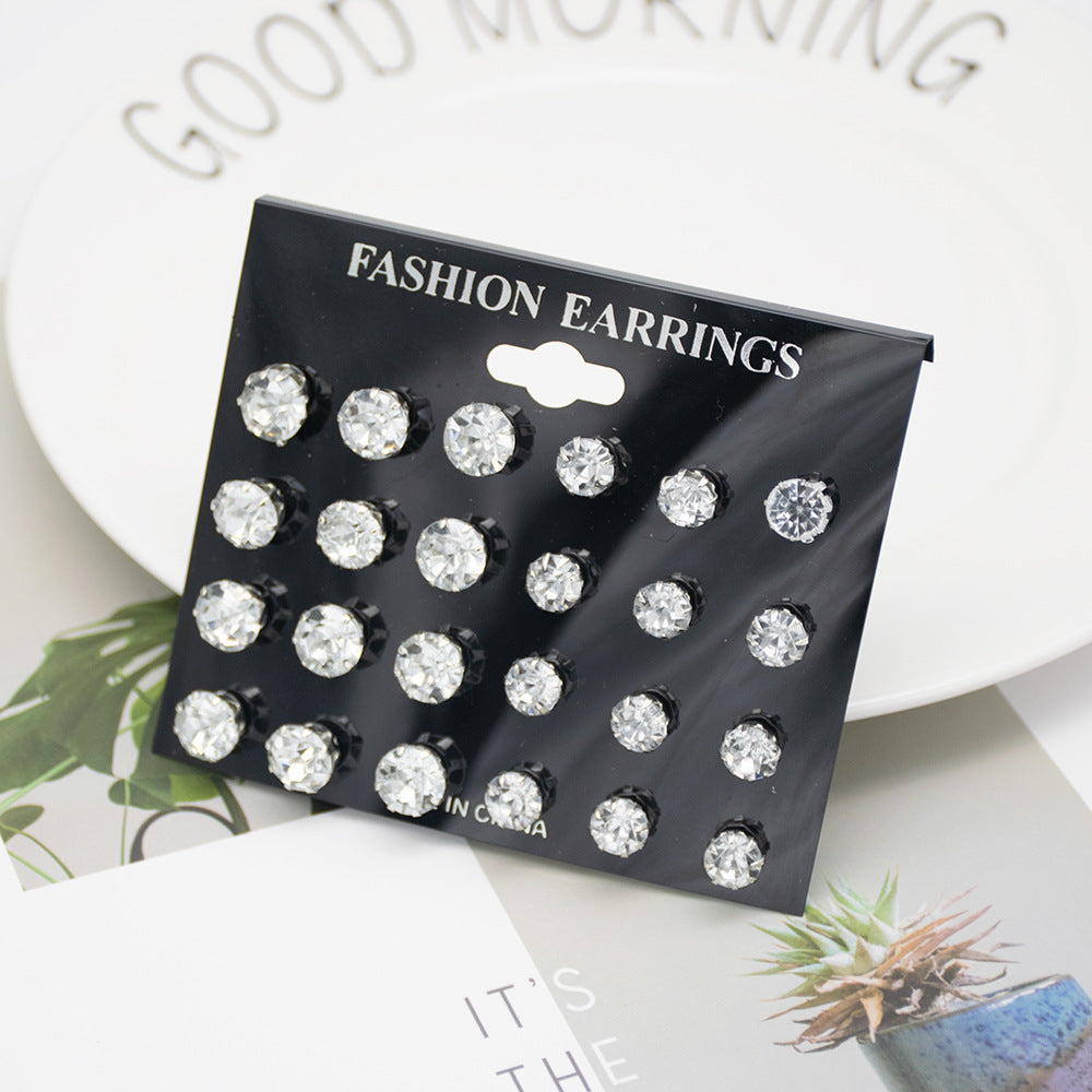 Sparkling Crystal Stud Ohrstecker Set Karnz