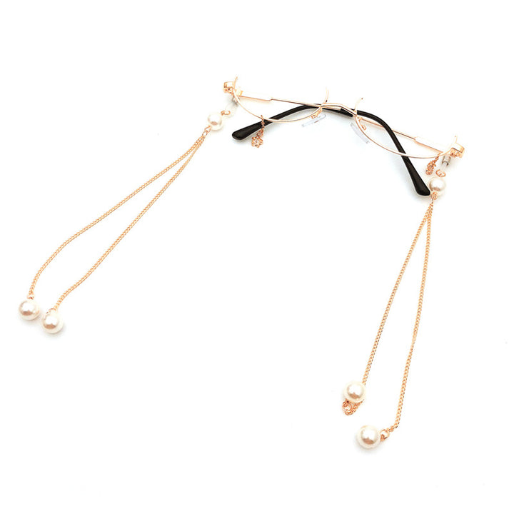 Elegante Triple-Strang Perlen Brillen Kette Karnz