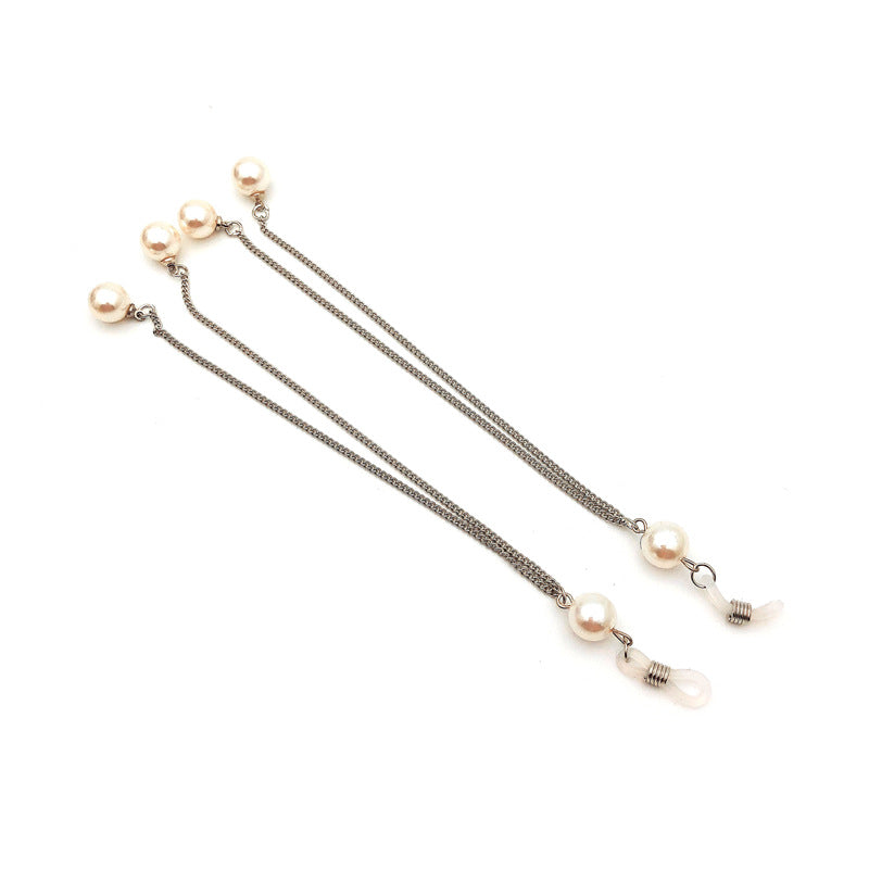 Elegante Triple-Strang Perlen Brillen Kette Karnz