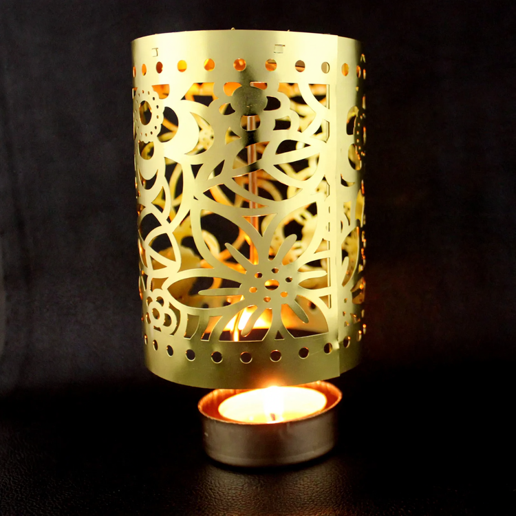 Rotierender Metall-Kerzenhalter, rund