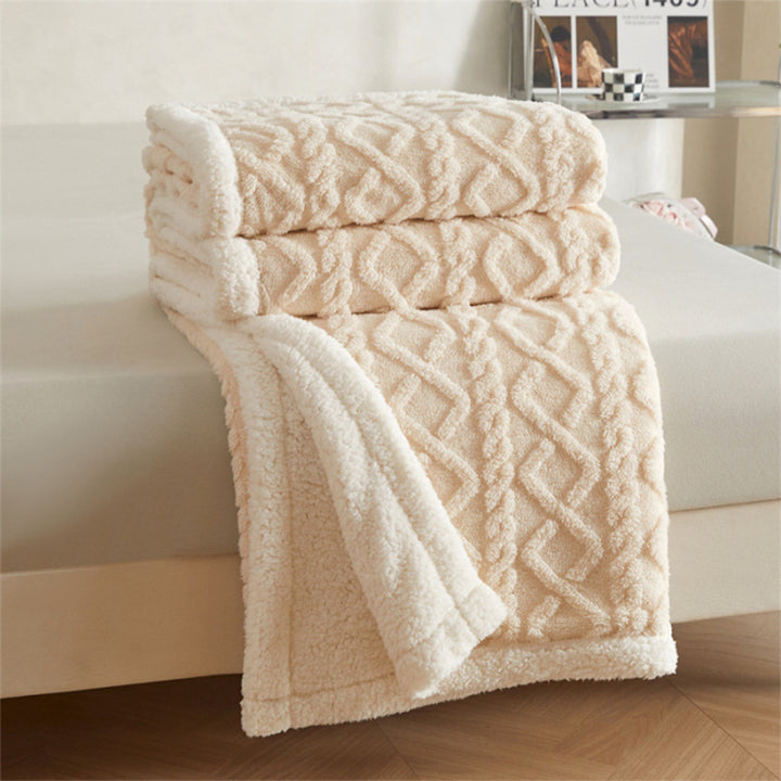 Flanell-Wolldecke, Sherpa-Fleece, extra warm