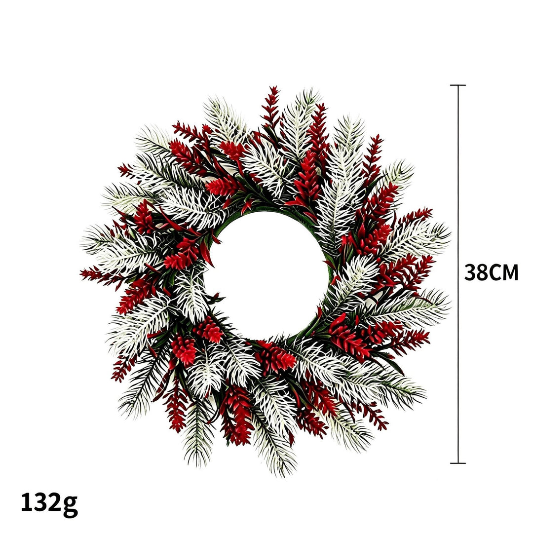 Künstlicher Weihnachtskranz mit Tannenzweigen und Beeren, 38 cm