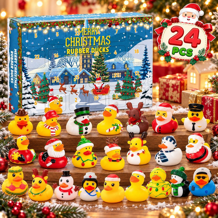 24-Tage-Adventskalender mit Quietscheenten-Spielzeug