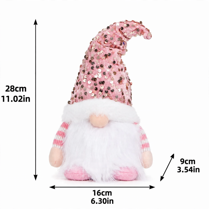 Beleuchtete Weihnachts-Wichtelfigur mit Paillettenmütze