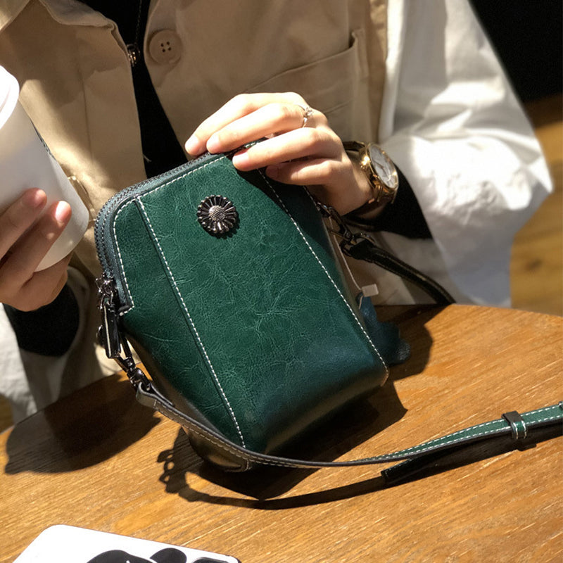 Handytasche aus weichem Leder für Damen