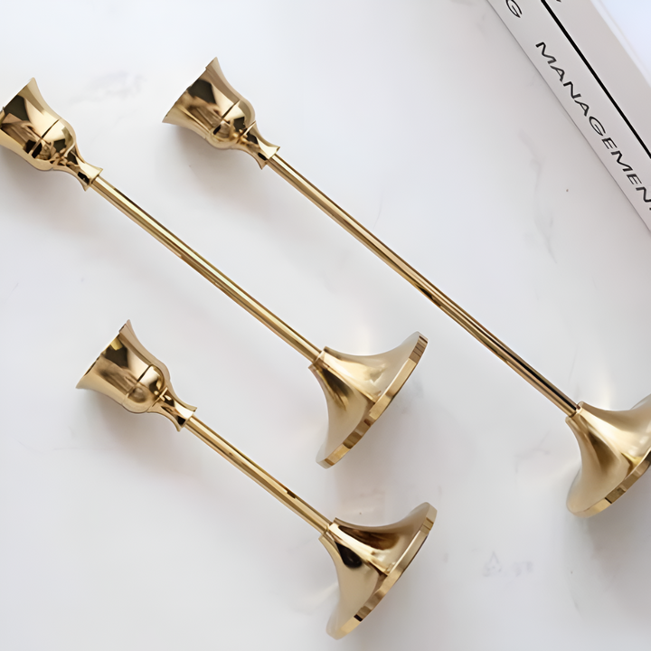 Gold Taper Kerzenhalter Set | Karnz